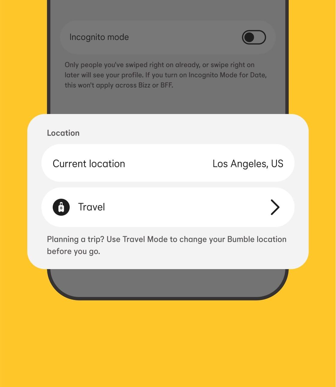 Setting your location in Travel Mode