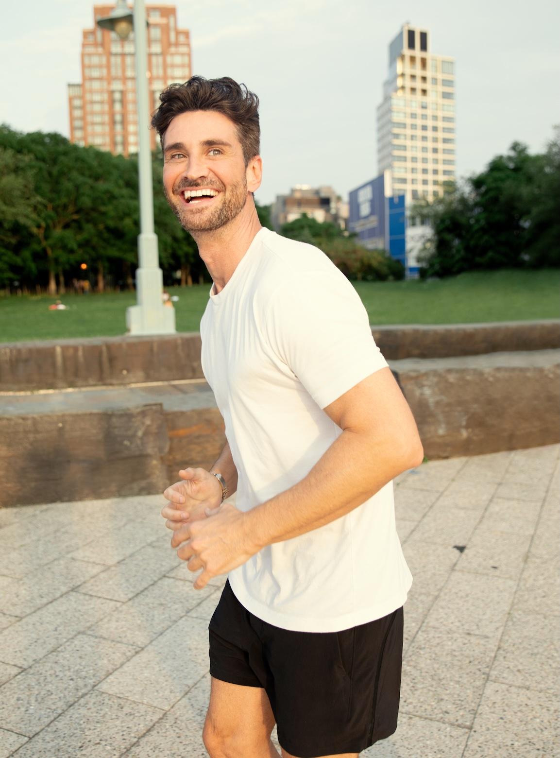 Person jogging in the city