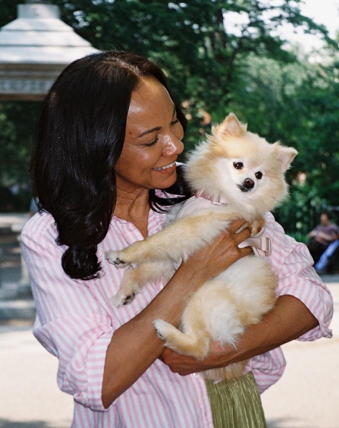 Person holding dog